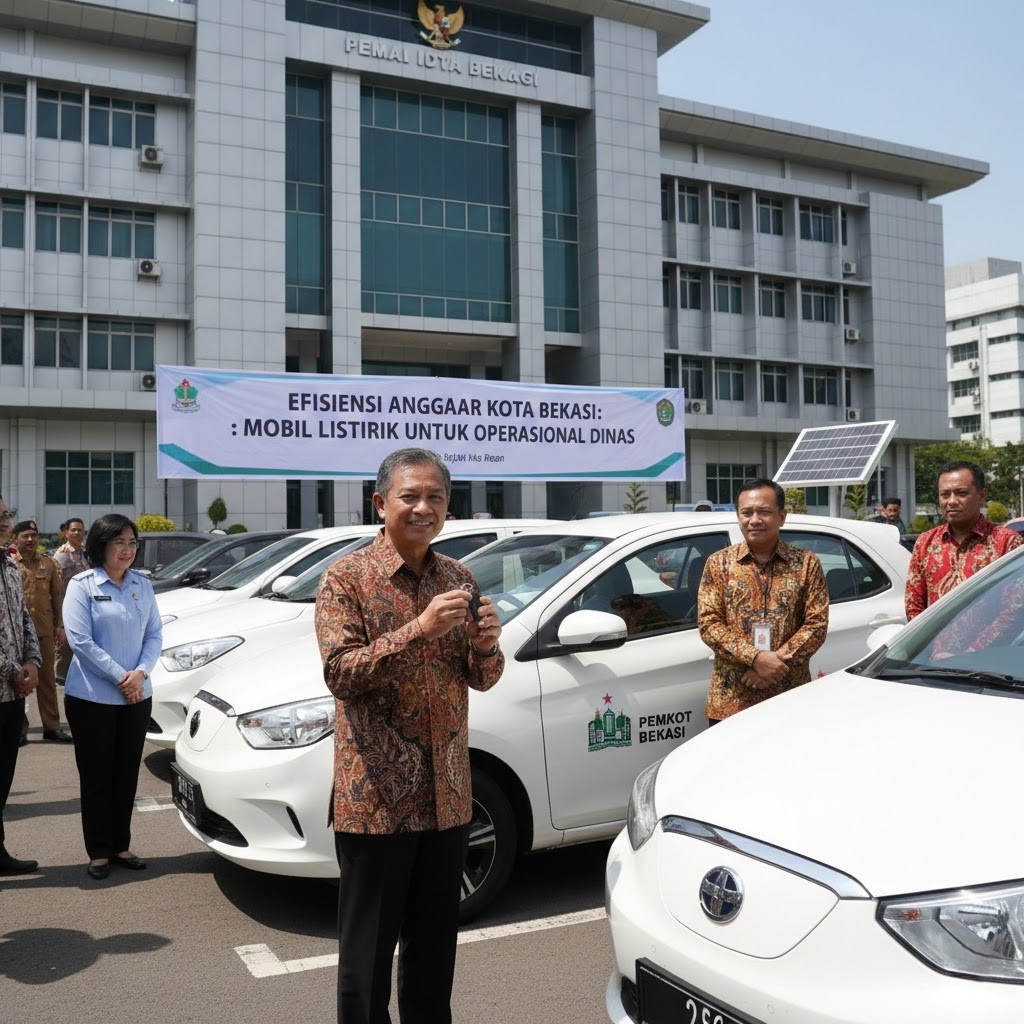 Mobil listrik operasional dinas Pemkot Bekasi digunakan untuk mendukung efisiensi anggaran pemerintah daerah